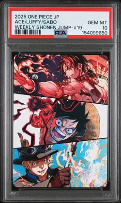 2025 ONE PIECE JAPANESE PROMOS MONKEY D. LUFFY/PORTGAS D. ACE/SABO PSA 10 - Image 1