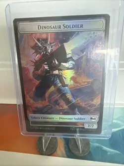 Dinosaur Soldier /Copy Double-Sided Token #1/2 MTG TMNT NM Foil - Image 1