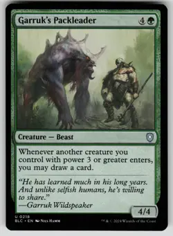 Garruk's Packleader Normal U Commander: Bloomburrow 218 NM - Image 1