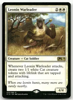 Leonin Warleader #23 (NM) Core Set 2019 M19 Magic MTG - Image 1