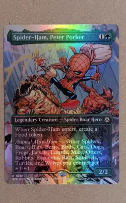 Spider-Ham, Peter Porker (Borderless) #201, MTG: Marvel's Spider-Man, Foil NM - Image 1