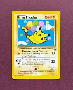 Pokemon 2001 Black Star Promo #25 Flying Pikachu, Wizards WOTC Vintage Eng NM - Image 1