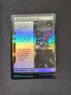 MTG Okiba Reckoner Raid Error Card Minor Misprint Missing Ink - Image 1
