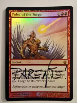 Magic The Gathering - 1x Signed Foil Pulse of the Forge - Darksteel - Image 1