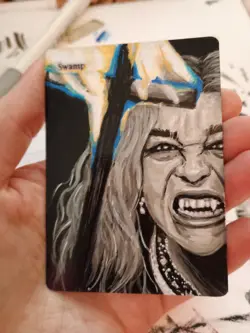 Magic The Gathering Hand Painted Swamp Alter Dracula: A Love Tale - Image 1
