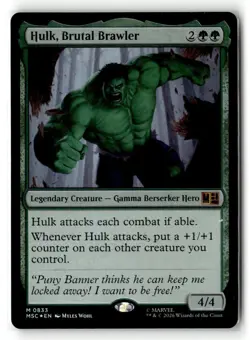 MTG Super Heroes Hulk Brutal Brawler 833 Foil - Image 1