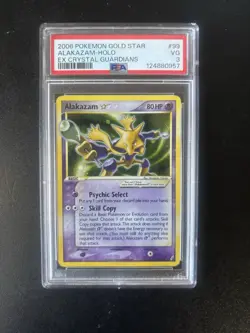 2006 Pokemon Gold Star Ex Crystal Guardians #99 Alakazam Holo PSA 3 VG - Image 1