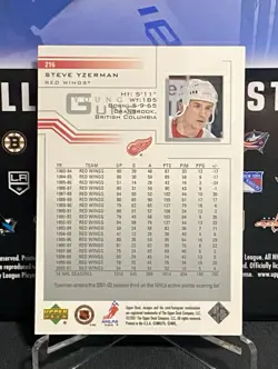 2001-02 UPPER DECK - STEVE YZERMAN YOUNG GUNS FLASHBACK CARD #216 - RED WINGS - Image 2