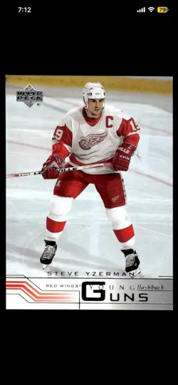 2001-02 UPPER DECK - STEVE YZERMAN YOUNG GUNS FLASHBACK CARD #216 - RED WINGS - Image 3