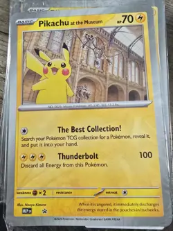 Pokemon TCG Pikachu AT The Museum Oversized Promo Card SEALED - Image 1