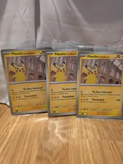 3x Pokemon TCG Promo Oversized Card - Pikachu at the Museum (Sealed) - UK - Image 1