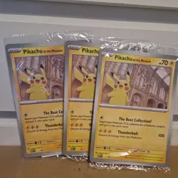 3x Pokemon TCG Promo Oversized Card - Pikachu at the Museum (Sealed) - UK - Image 1