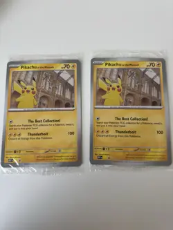 2x Pokemon TCG Promo Oversized Card - Pikachu at the Museum (Sealed) - UK - Image 1