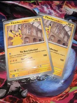 2x Pokemon TCG Promo Oversized Card - Pikachu at the Museum (Sealed) - UK - Image 1