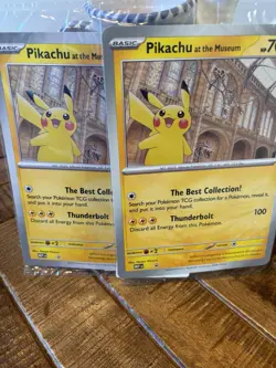 2 X Pokemon TCG Promo Oversized Card - Pikachu At The Museum (sealed) - UK - Image 1