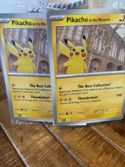 2 X Pokemon TCG Promo Oversized Card - Pikachu At The Museum (sealed) - UK - Image 2
