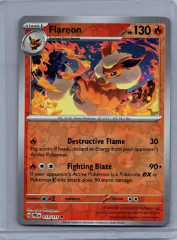 FLAREON 013/131 RARE PRISMATIC EVOLUTIONS POKEMON REVERSE HOLO NM/M - Image 1