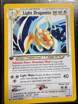 Pokemon 1st Edition Light Dragonite 14/105 Holo Neo Destiny LP WOTC - Image 2