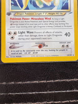 Pokemon 1st Edition Light Dragonite 14/105 Holo Neo Destiny LP WOTC - Image 5