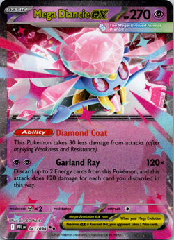 Pokemon - Mega Diancie EX 041/094 Double Rare, ME02: Phantasmal Flames, Holo, NM - Image 1