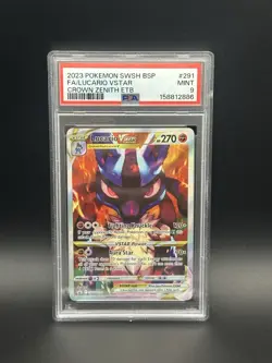 Pokemon Lucario VSTAR SWSH291 PSA 9 Holo Full Art Promo English 2023 - Image 1