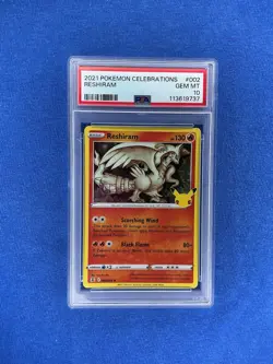 2021 Pokemon Celebrations Reshiram Holo Rare 002/025 PSA 10 - Image 1