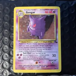 Gengar 5/62 Holo Rare Fossil Pokemon Unlimited Holo Heavily Played - Image 1