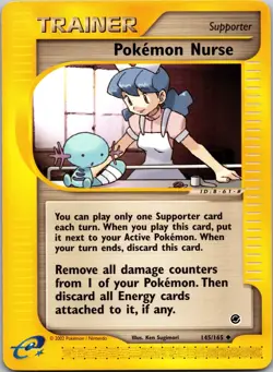 Pokemon Nurse Uncommon Expedition 145/165 LP - Image 1