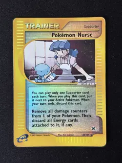 Pokemon Nurse 145/165 Expedition Base Set Reverse Holo DMG - Image 1