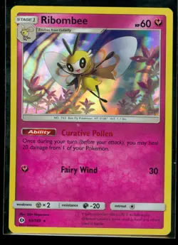 Pokemon RIBOMBEE 93/149 - Sun & Moon RARE HOLO - MINT - Image 1
