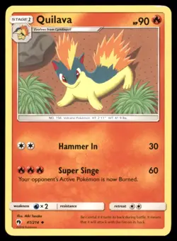Quilava 41/214 Uncommon Lost Thunder Pokemon Lightly Played - Image 1