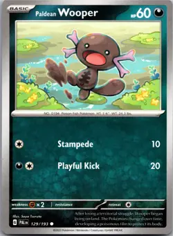 Paldean Wooper 129/193 Common Paldea Evolved Pokemon Near Mint - Image 1