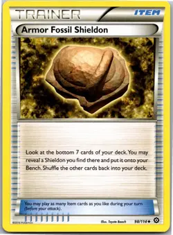 Armor Fossil Shieldon 98/114 Uncommon Steam Siege Pokemon Near Mint - Image 1