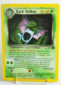 Pokemon card TCG Dark Golbat 7/82 Team Rocket 2000 English HP Swirl - Image 1