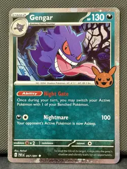 Pokemon Gengar Cosmos Holo 057/091 Trick or Trade 2024 Booster TCG Card - Image 1