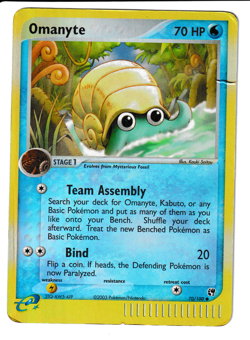 Omanyte 70/100 EX Sandstorm English Reverse Holo - Pokemon Trading Card - HP/Dam - Image 1
