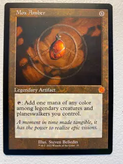 MTG 1x RETRO Mox Amber # 35 The Brothers' War Magic the Gathering Card x1 NM - Image 1