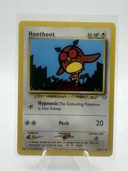 2000 Pokemon Hoothoot 60/111 Neo Genesis Rare Vintage Card TCG - Image 1