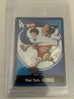 2026 ONE PIECE LOS ANGELES DODGERS MONKEY D LUFFY DON CARD PROMO SEALED - Image 2