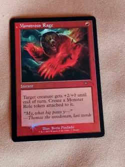 MTG Monstrous Rage Foil Retro Promo - Image 1