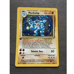 Pokemon Machamp 1st Edition Base Set Holo Rare 8/102 NM - Image 1