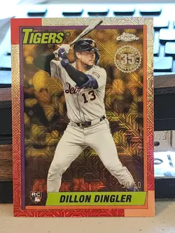 2025 Topps Dillon Dingler Silver Pack 1990 Chrome RC Gold Refractor #/50 - Image 1