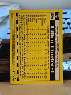 2025 Topps Dillon Dingler Silver Pack 1990 Chrome RC Gold Refractor #/50 - Image 2