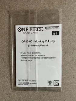 Monkey.D.Luffy (Ichiban Kuji Exclusive) OP13-001 One Piece Promo English Sealed - Image 2