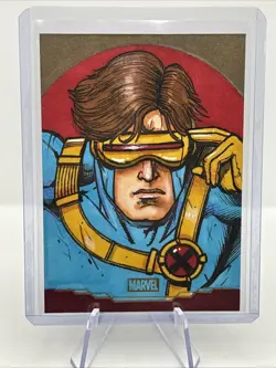 2025 TOPPS CHROME MARVEL STUDIOS SAPPHIRE CYCLOPS GOLD FOIL SKETCH CARD 1/1 AUTO - Image 1