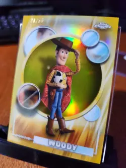 2026 Disney Topps Chrome Woody #30 /50 Gold Foil Toy Story - Image 1