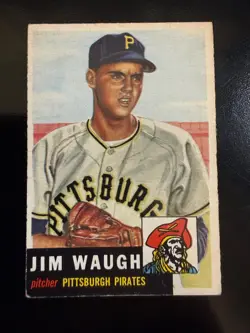 1953 Topps Baseball #178 Jim Waugh, Good (Creased) Pirates - Image 1