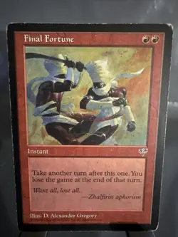 MtG Magic the Gathering FINAL FORTUNE Mirage RARE Shows Some Wear - Image 1