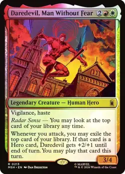 Foil Daredevil, Man Without Fear [Marvel Super Heroes] MTG - Image 1