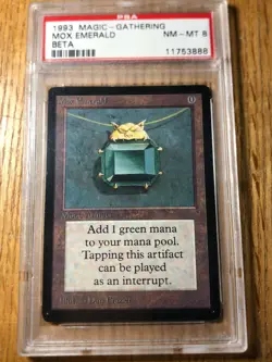 Beta Mox Emerald (1993) PSA 8 Magic the Gathering Dan Frazier Power 9 P9 bgs - Image 1